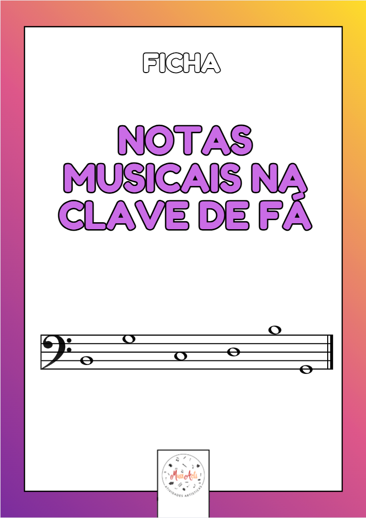 Notas Musicais na Clave de Fá