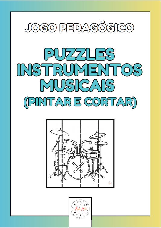 Puzzle Instrumentos Musicais (Pintar e Recortar)